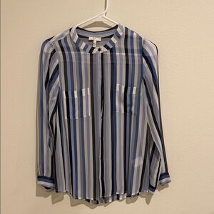 Elegant Striped Button-Up Blouse